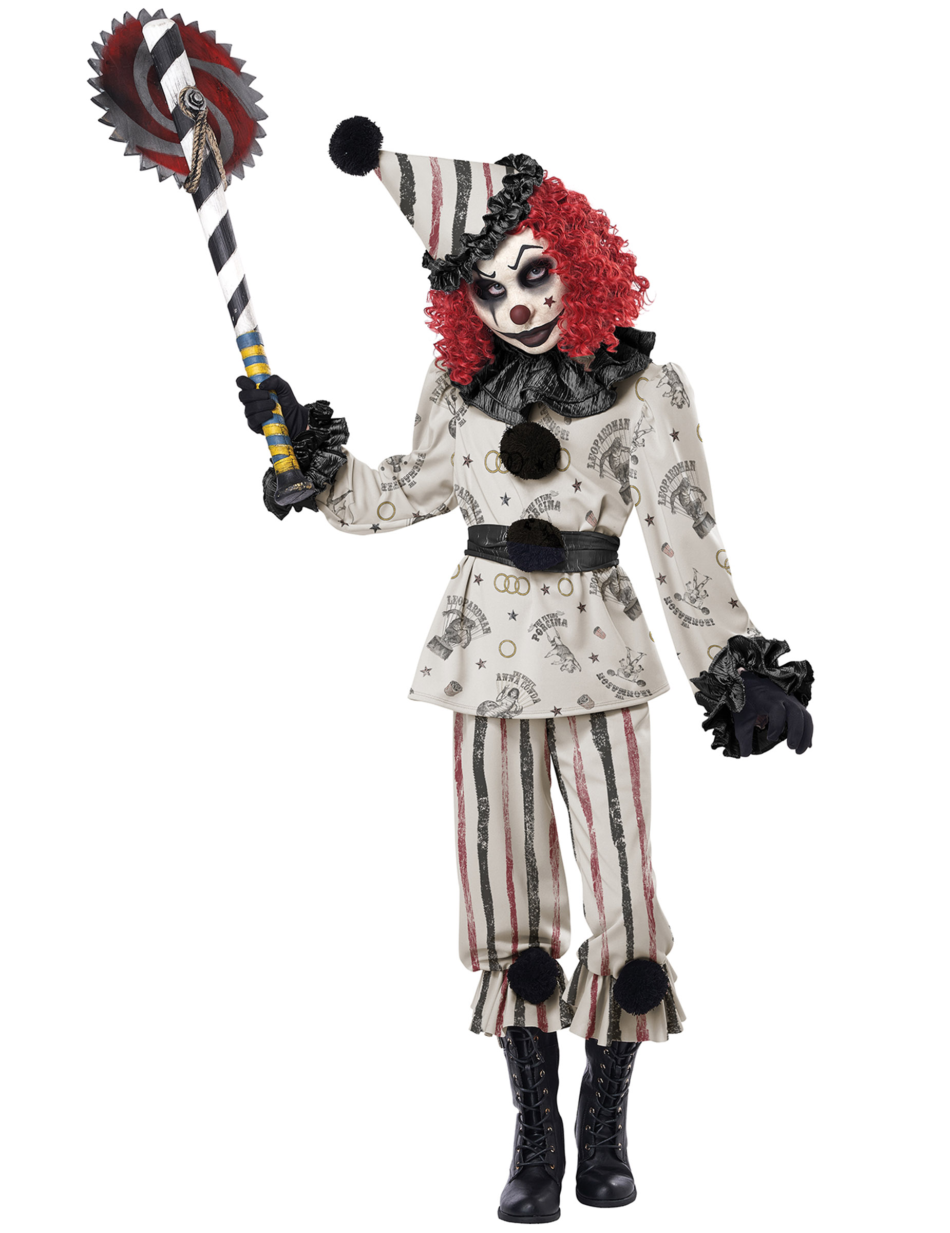 Finsteres Clown-Kostüm für Kinder Halloweenkostüm schwarz-weiss Finsteres Clown-Kostüm für Kinder Halloweenkostüm schwarz-weiss von KARNEVAL-MEGASTORE