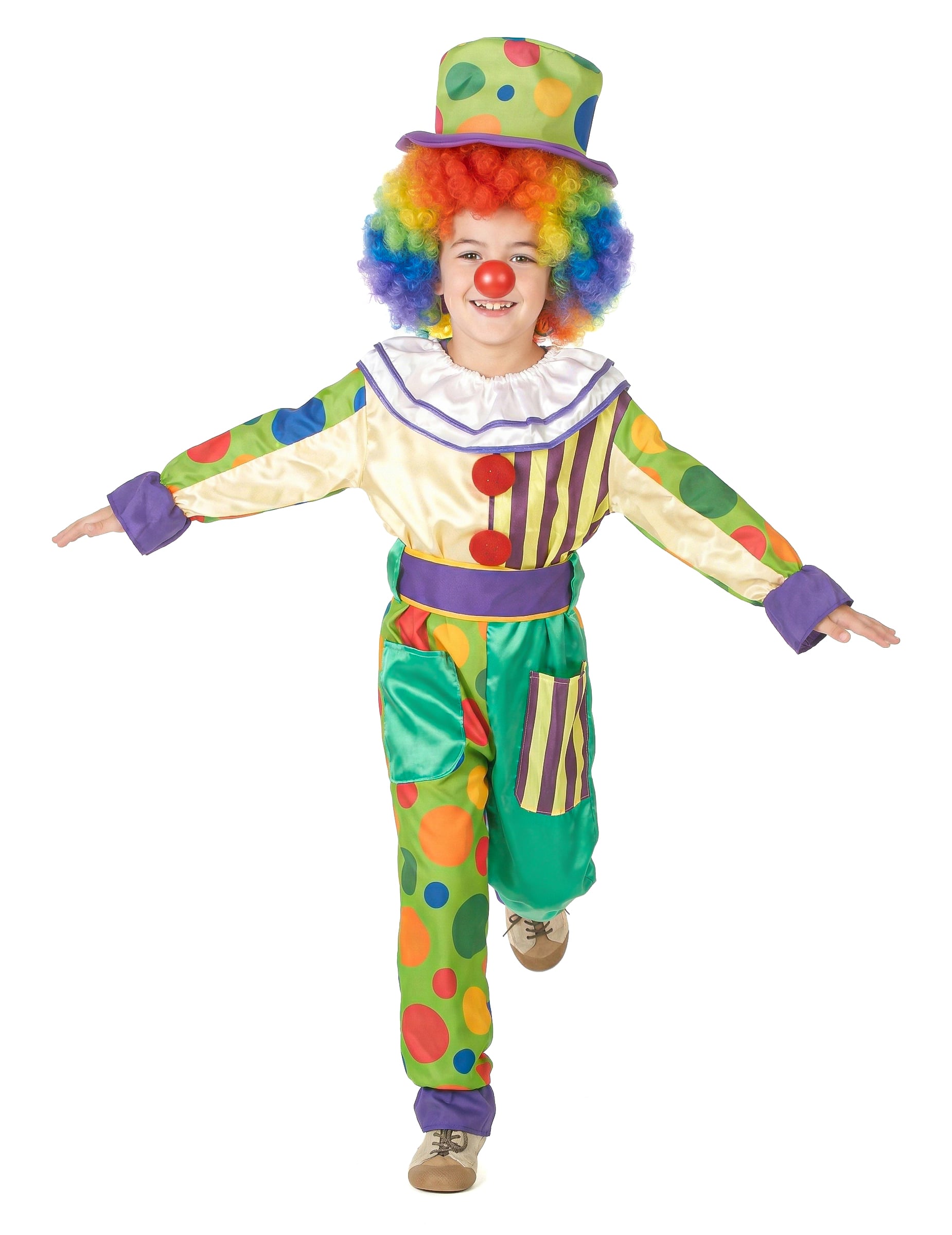 Fröhlicher Clown Kinderkostüm mit Punkten bunt Fröhlicher Clown Kinderkostüm mit Punkten bunt von KARNEVAL-MEGASTORE