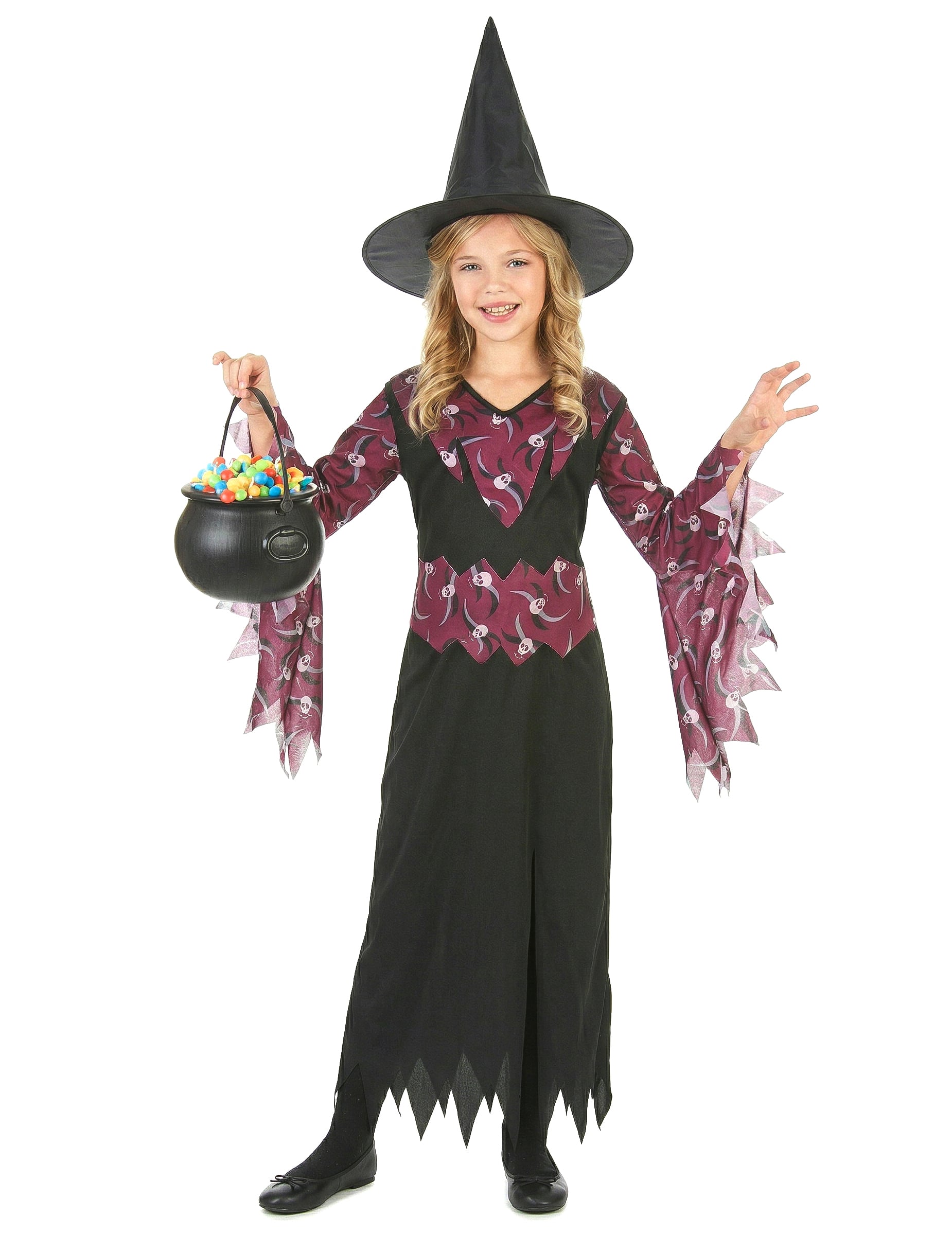 Gothic-Hexe Kinderkostüm schwarz-lila Gothic-Hexe Kinderkostüm schwarz-lila von KARNEVAL-MEGASTORE