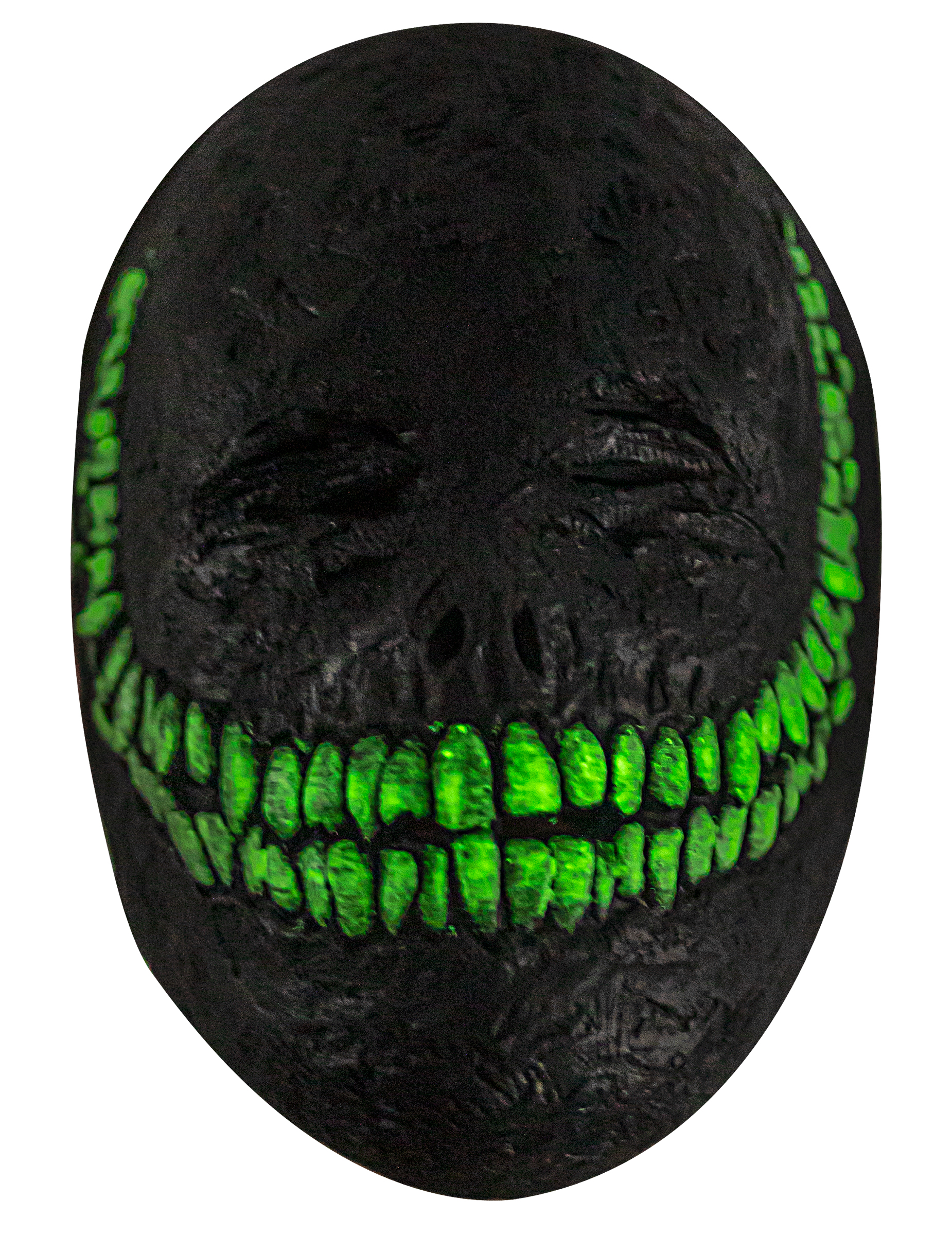 Höllisches Lächeln Maske für Erwachsene Halloweenmaske schwarz-grün von KARNEVAL-MEGASTORE