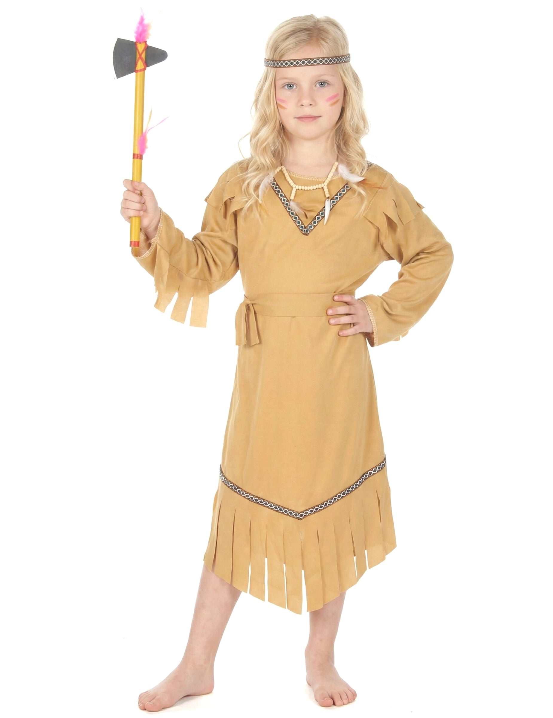 Indianerinnen Kinderkostüm Wilder Westen beige Indianerinnen Kinderkostüm Wilder Westen beige von KARNEVAL-MEGASTORE