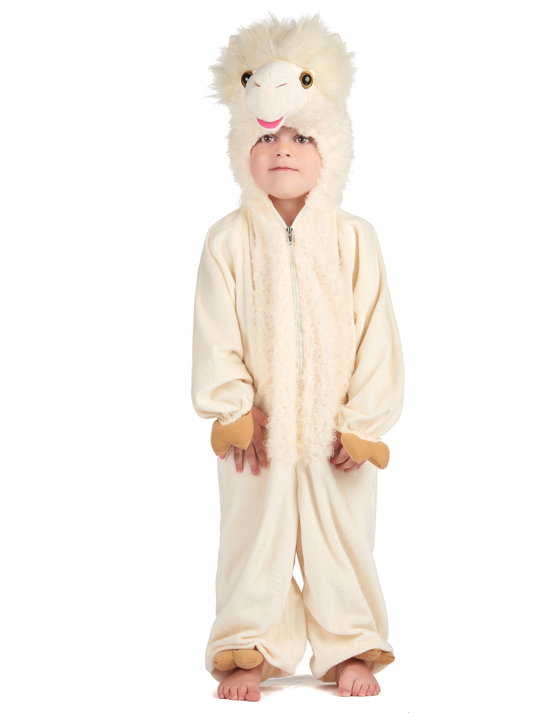 Lama Tierkostüm für Kinder weiss-beige Lama Tierkostüm für Kinder weiss-beige von KARNEVAL-MEGASTORE