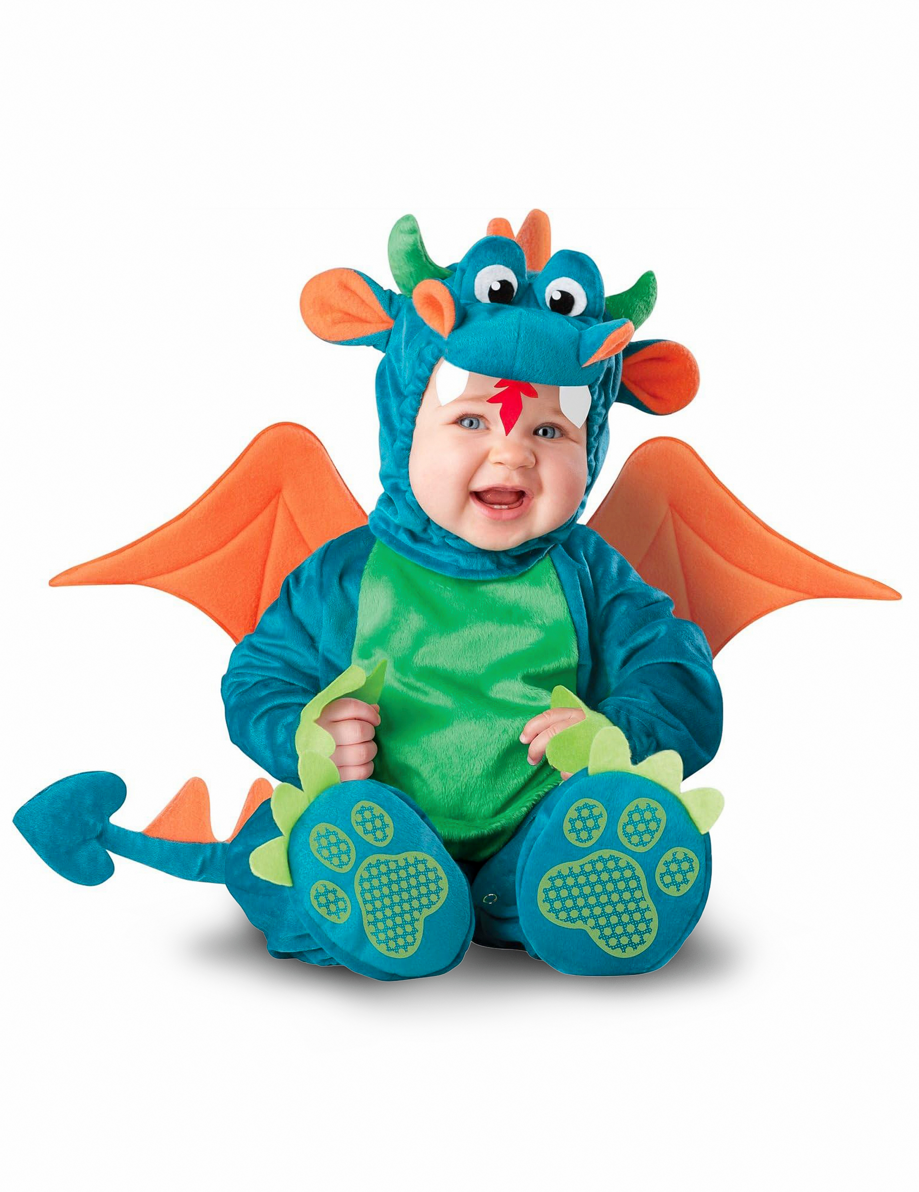 Niedlicher Drache Babykostüm blau-grün Niedlicher Drache Babykostüm blau-grün von KARNEVAL-MEGASTORE