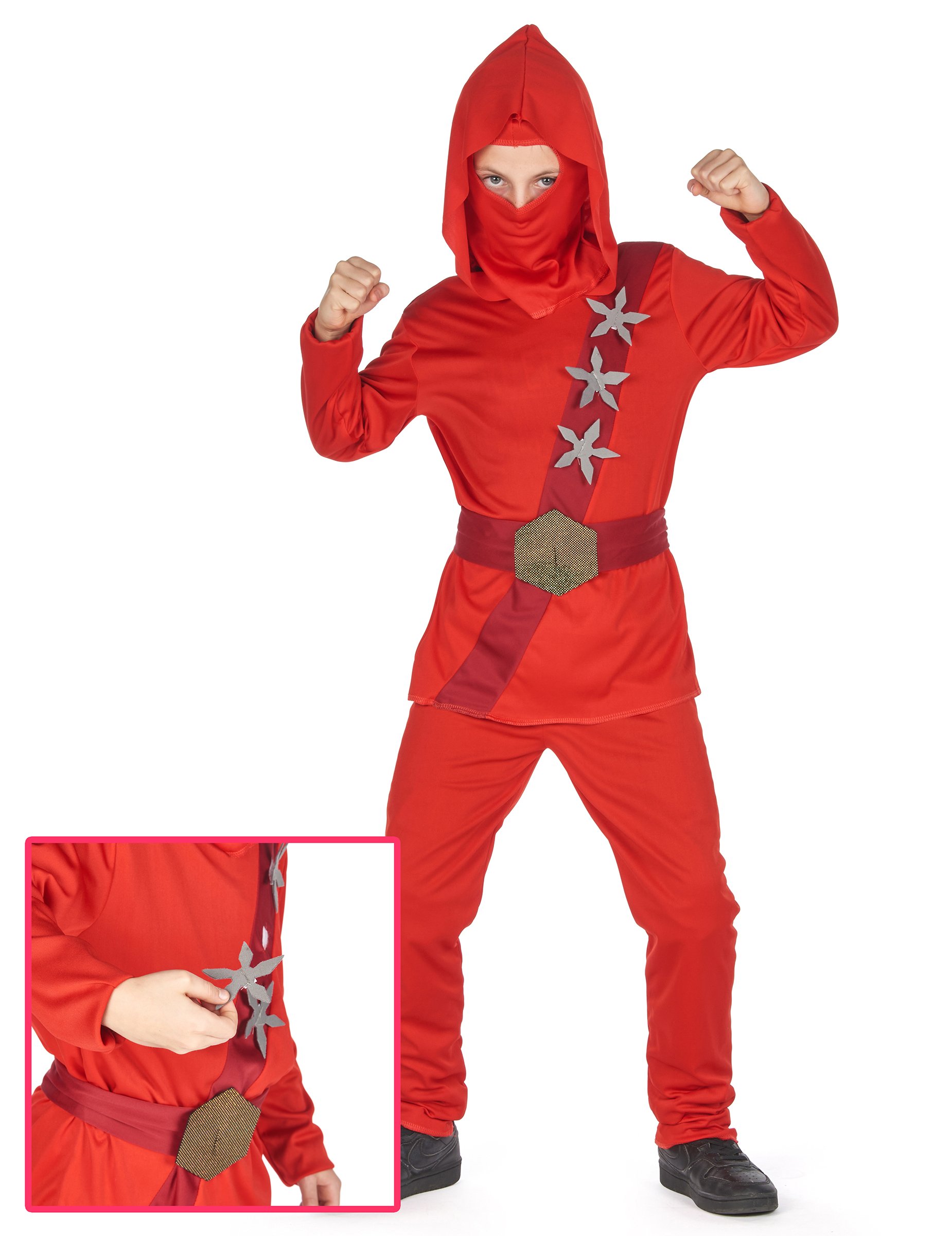 Ninja Kinderkostüm japanischer Krieger rot Ninja Kinderkostüm japanischer Krieger rot von KARNEVAL-MEGASTORE
