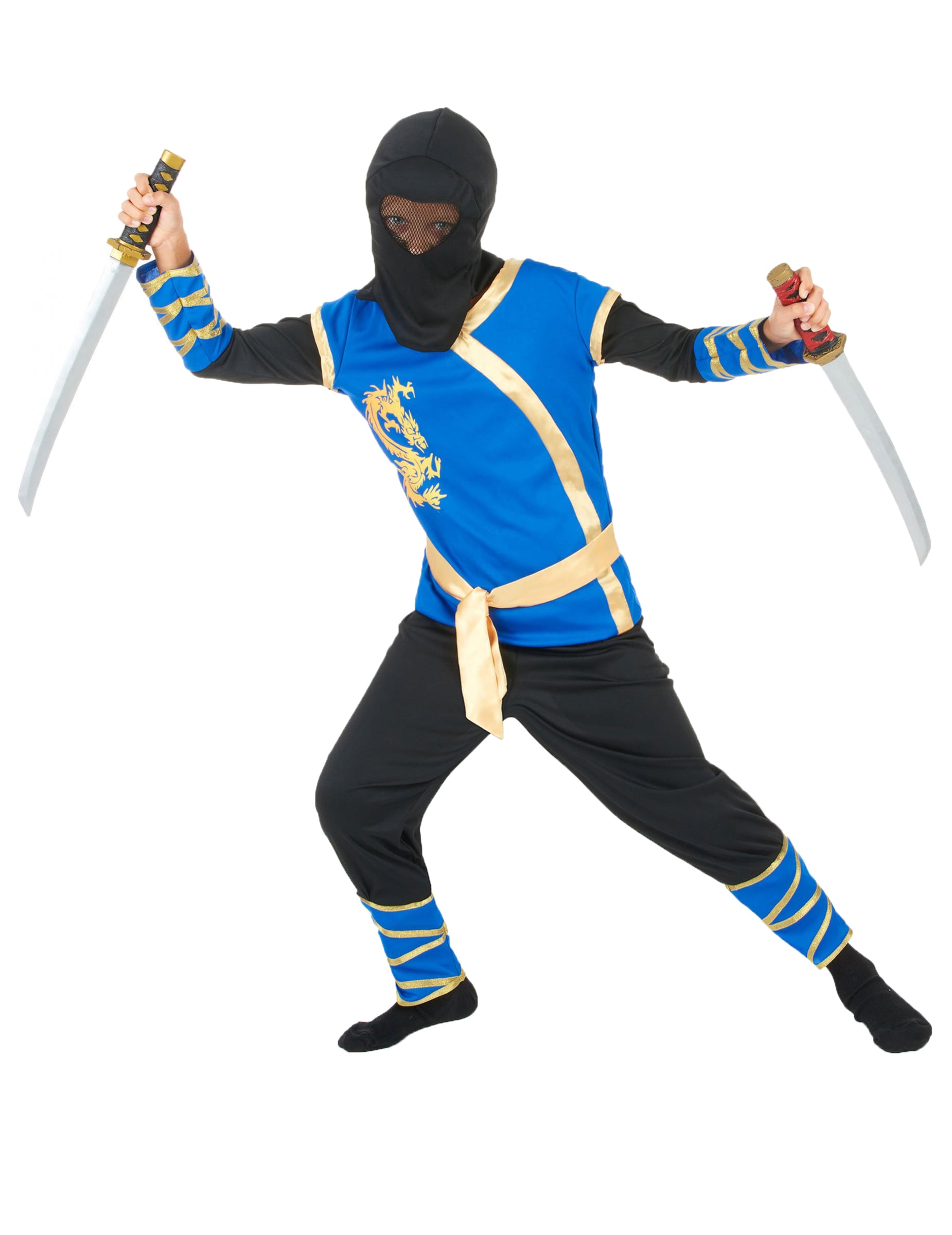 Ninja Krieger Kinderkostüm schwarz-blau Ninja Krieger Kinderkostüm schwarz-blau von KARNEVAL-MEGASTORE