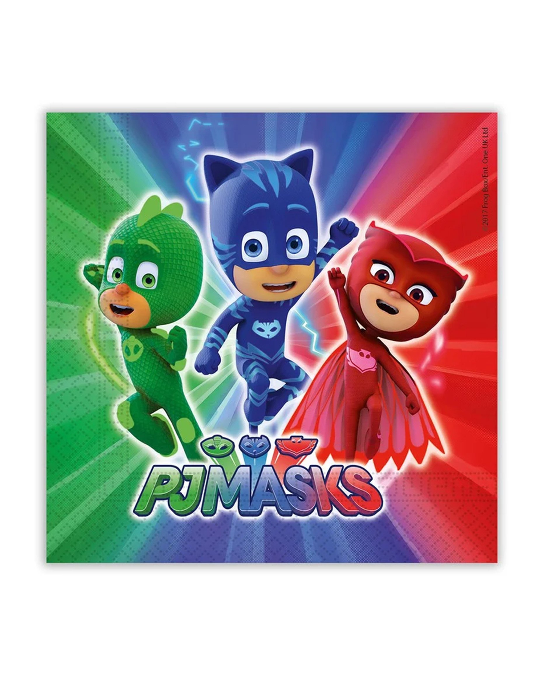 PJ Masks Servietten Kinderparty-Tischdeko 20 Stück bunt 33x33cm von KARNEVAL-MEGASTORE