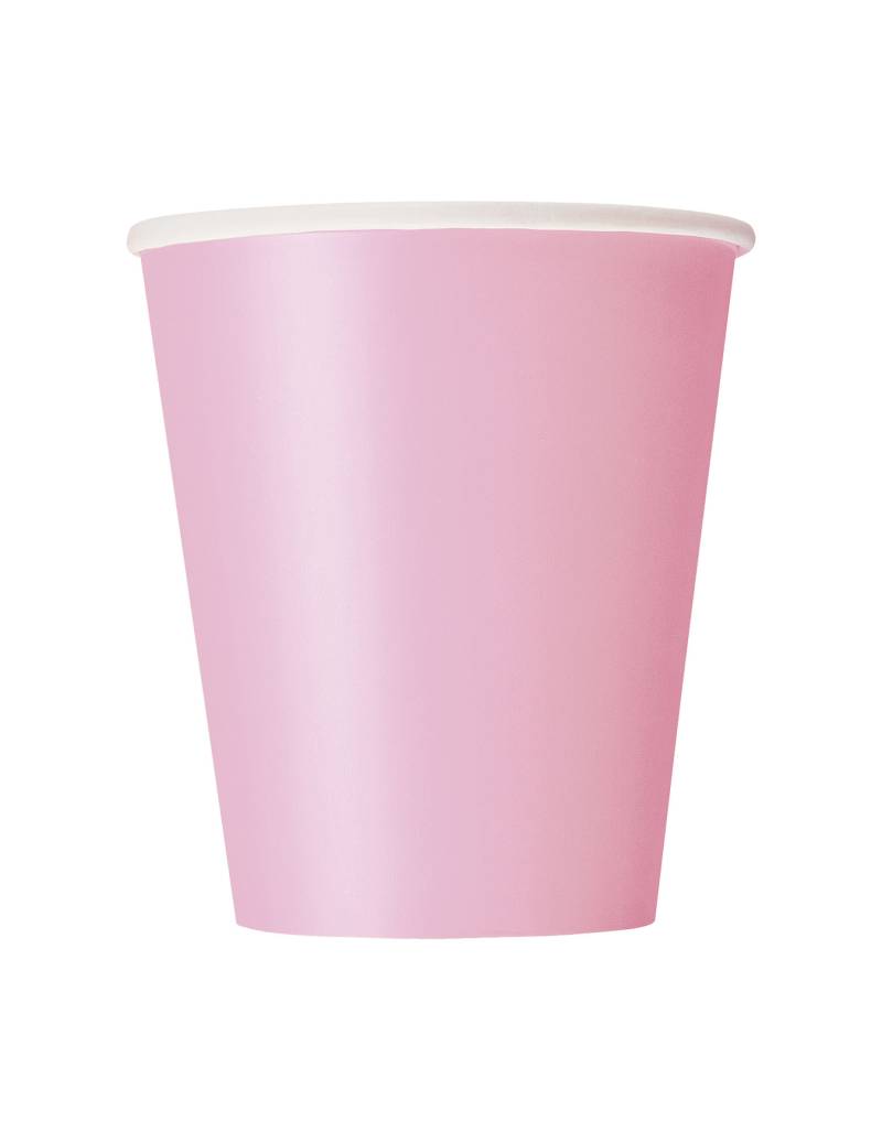 Pappbecher 8 Stück rosa 210 ml von KARNEVAL-MEGASTORE