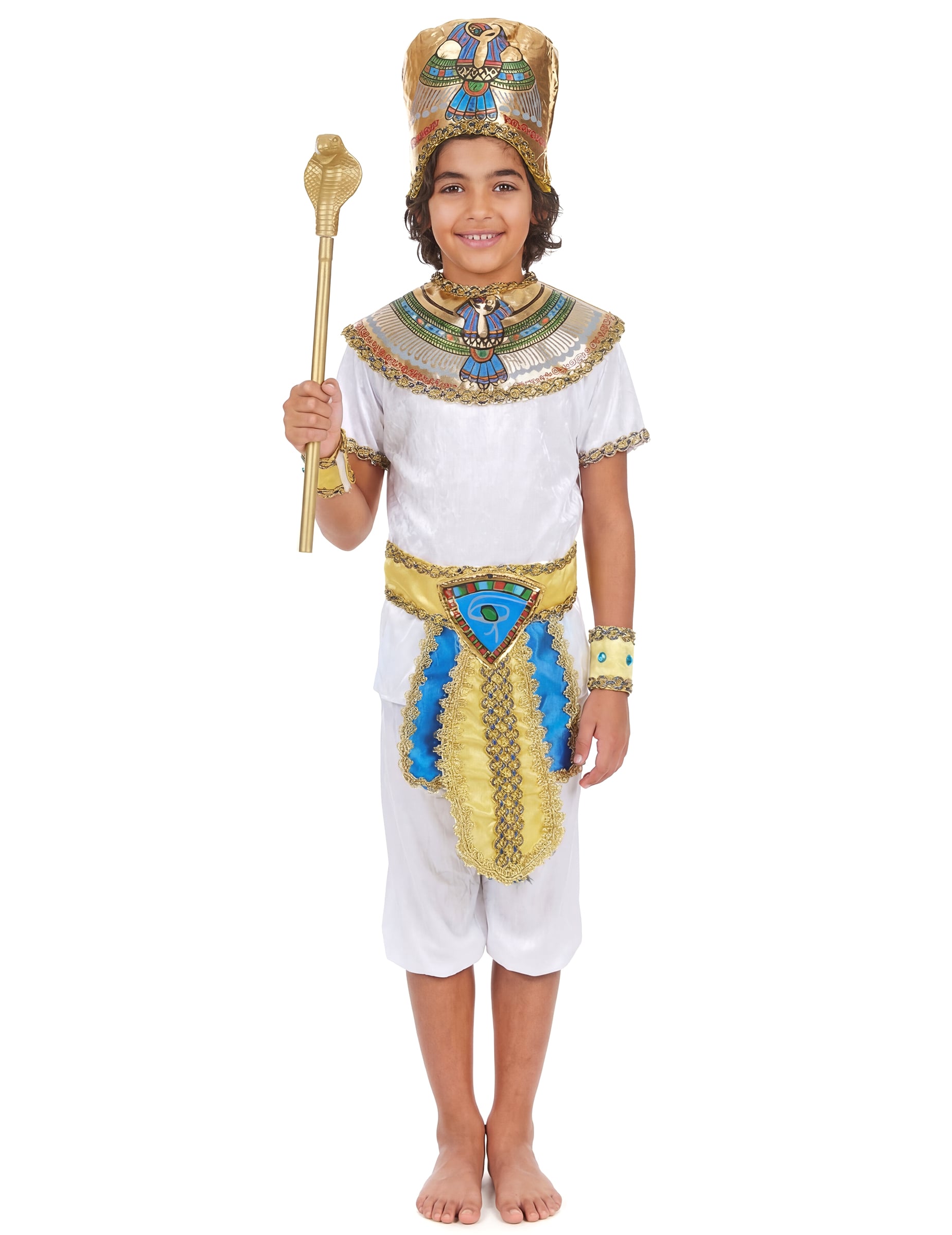 Pharao Kinder-Kostüm weiss-bunt Pharao Kinder-Kostüm weiss-bunt von KARNEVAL-MEGASTORE