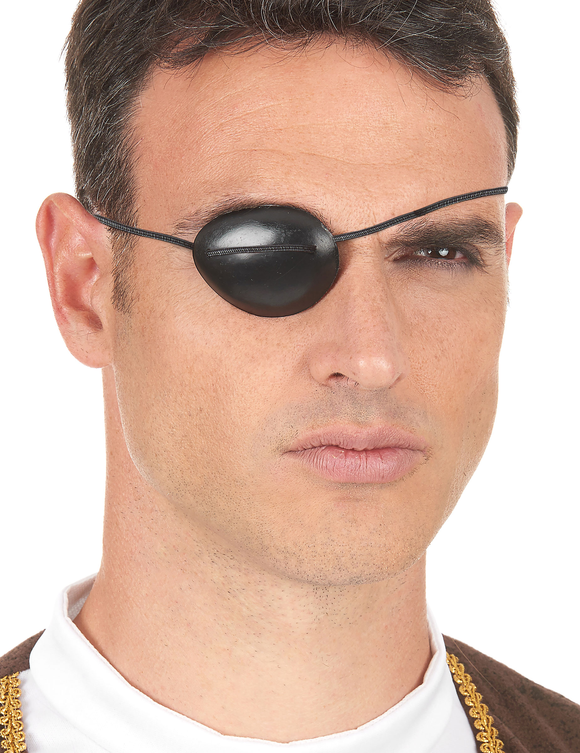 Pirat Augenklappe Kostüm-Zubehör schwarz von KARNEVAL-MEGASTORE