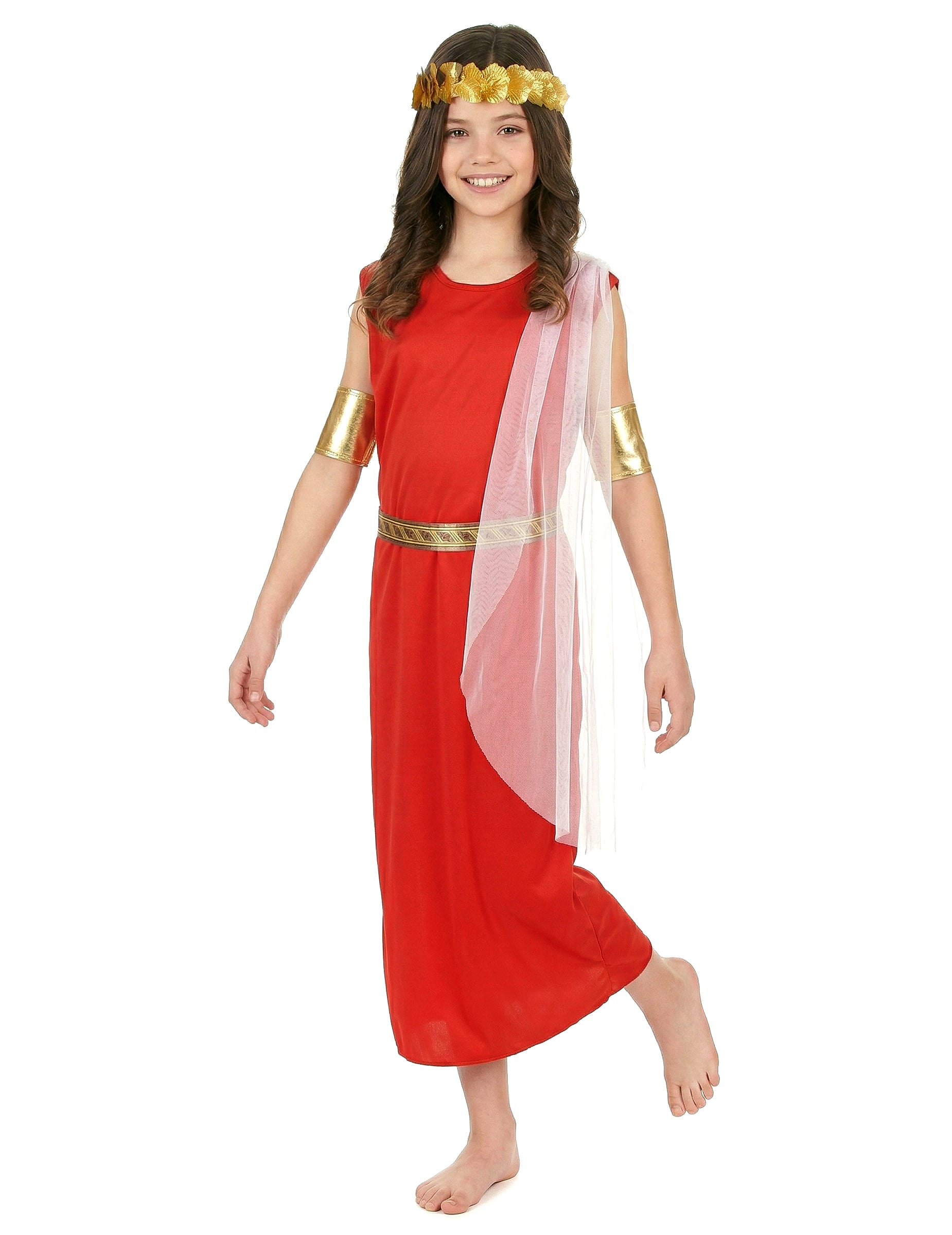 Römerin Kinder-Kostüm rot-gold Römerin Kinder-Kostüm rot-gold von KARNEVAL-MEGASTORE