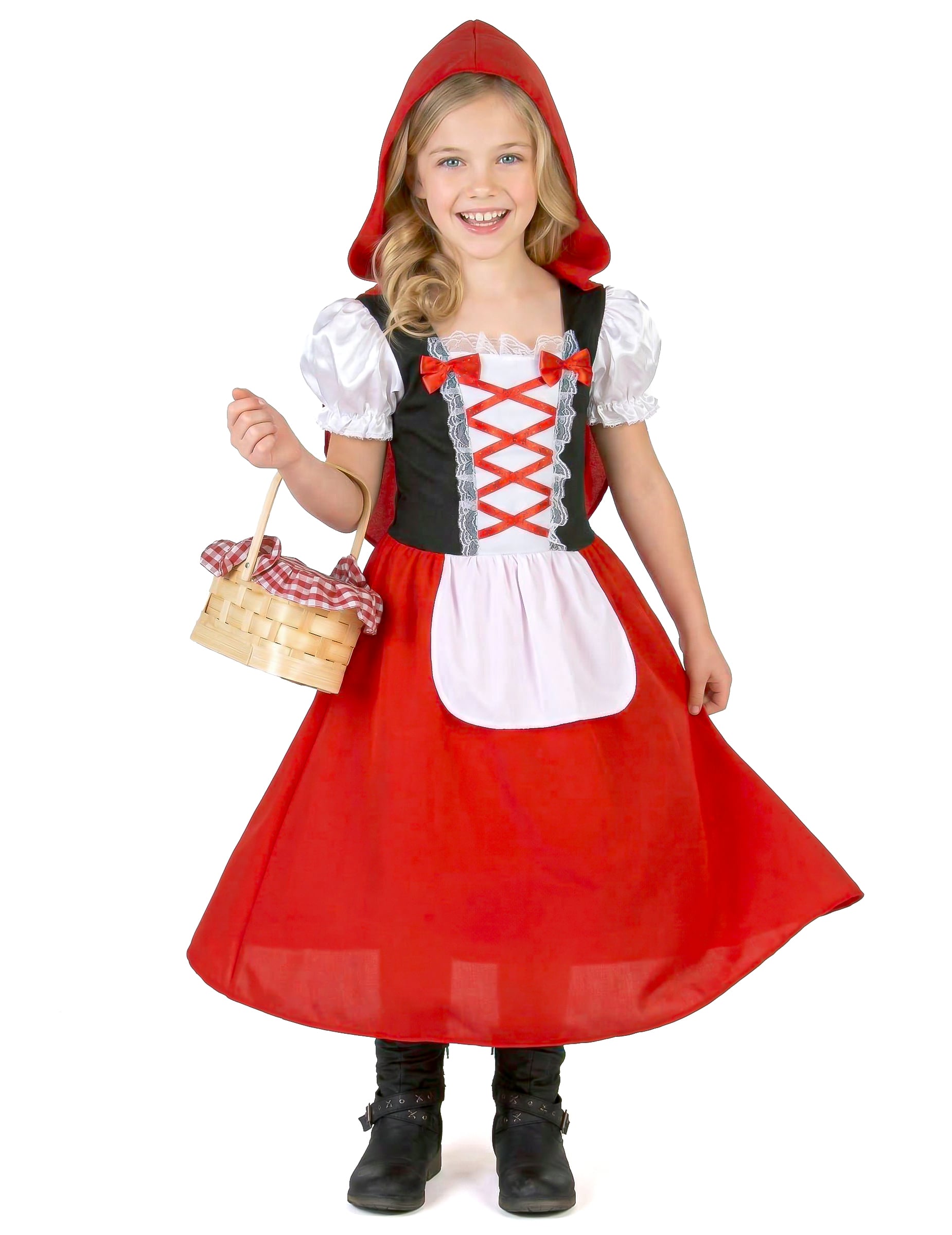Rotkäppchen Märchenkostüm für Kinder rot-weiss-schwarz Rotkäppchen Märchenkostüm für Kinder rot-weiss-schwarz von KARNEVAL-MEGASTORE