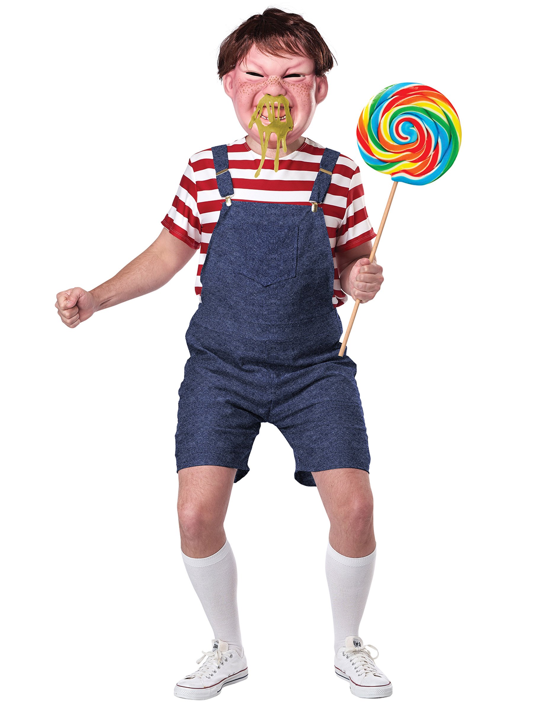 Rotzjunge-Kostüm für Herren mit Maske bunt Rotzjunge-Kostüm für Herren mit Maske bunt von KARNEVAL-MEGASTORE