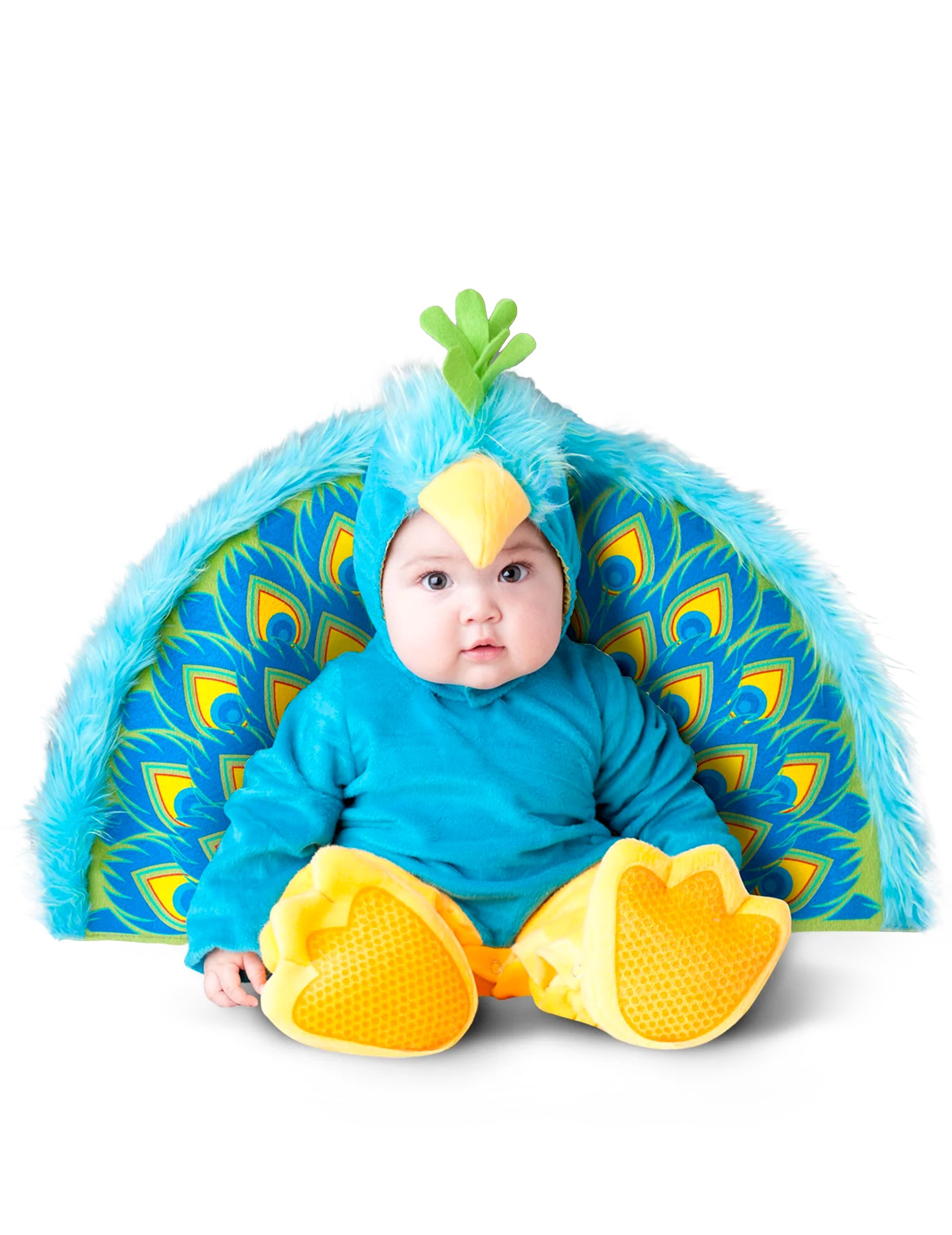 Süsses Pfau Babykostüm Premium blau-gelb Süsses Pfau Babykostüm Premium blau-gelb von KARNEVAL-MEGASTORE