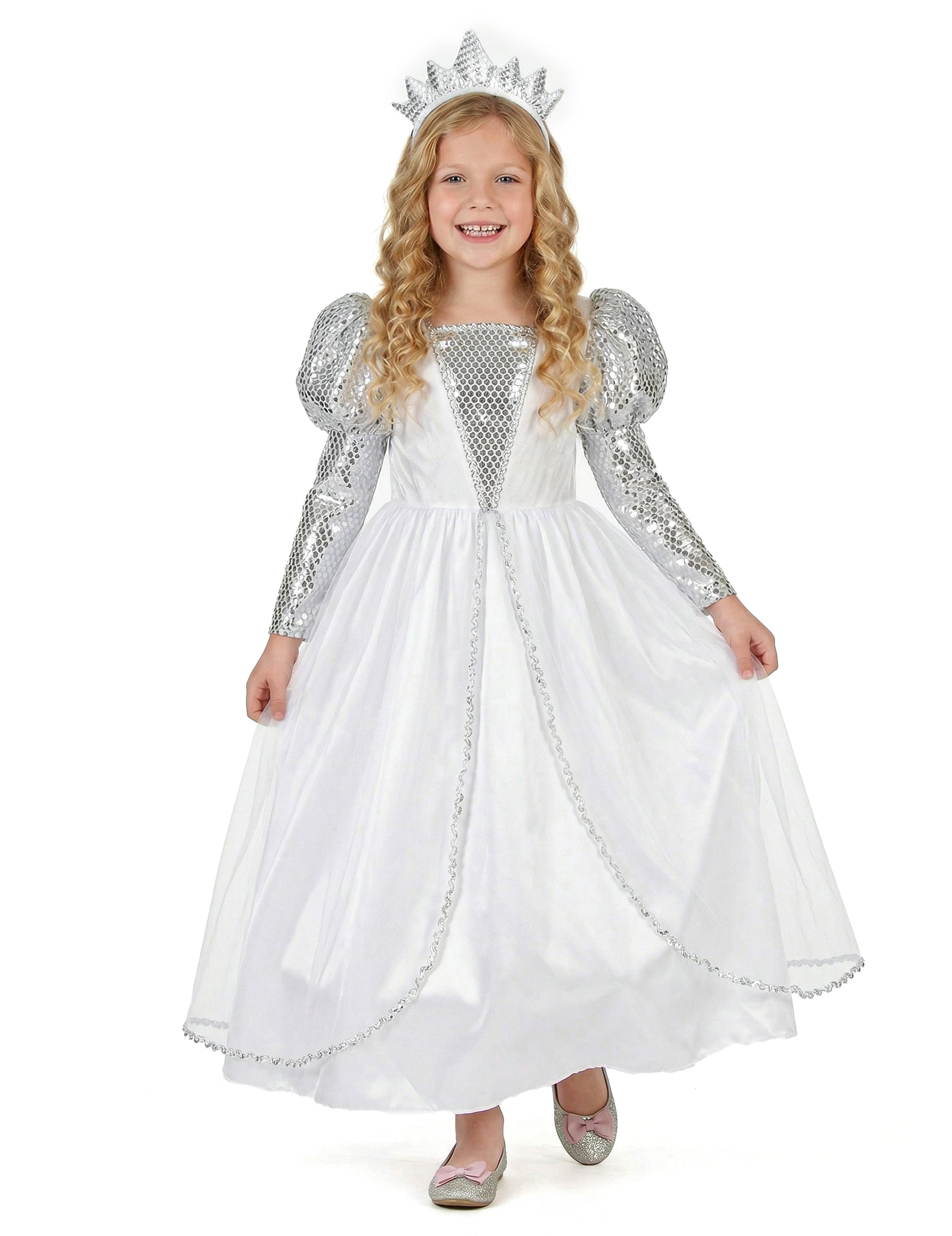 Zarte Prinzessin Kinderkostüm weiß-silber Zarte Prinzessin Kinderkostüm weiß-silber von KARNEVAL-MEGASTORE