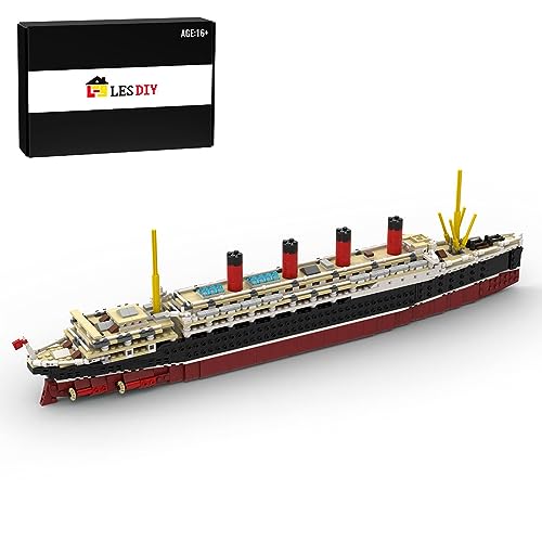 KAROON Technic RMS Lusitania Baukasten, Großer Baukasten im Maßstab 1/400 Kompatibel mit Lego 10294 (1863PCS) von KAROON