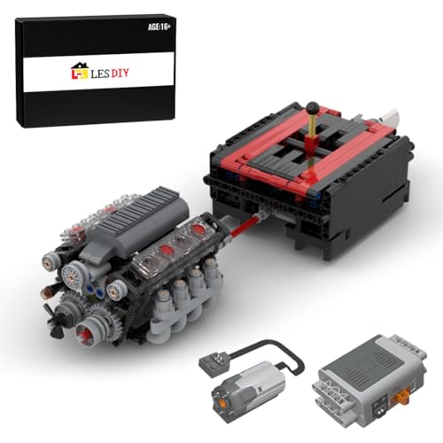 KAROON V8 Tech Motor mit Schaltgetriebe Bausatz, Motorenserie Bauklötze Set, Kompatibel mit Lego (568PCS) von KAROON