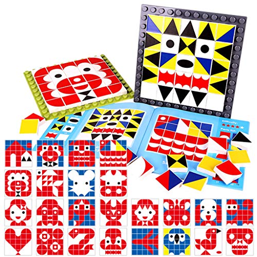 208 Stück Holzpuzzle Geometrisches Trainingsspiel Lernen Lernspielzeug von KASFDBMO