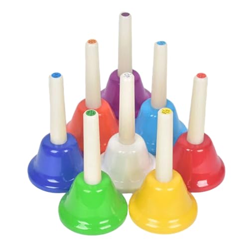 Handglocken Set 8 Noten Musikglocken Hand Percussion Glocken Musik Spielzeug Geburtstagsgeschenk von KASFDBMO