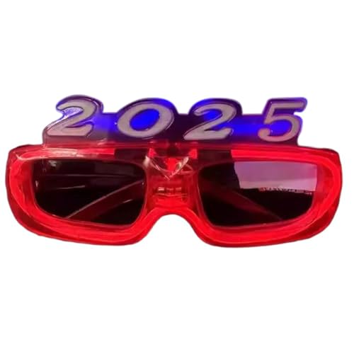 KASFDBMO 2025 Leuchtende Brille Leuchtendes Spielzeug LED Brille Partyzubehör Für Neujahr Weihnachten Halloween von KASFDBMO