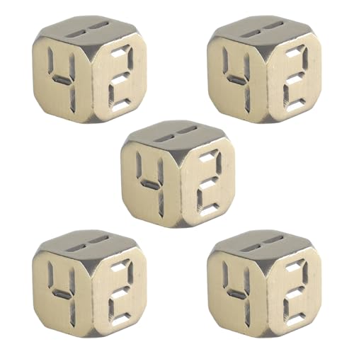 KASFDBMO 5pieces Dices Set 13mm Solid Game Dices Mit Großen Nummer 6 Seiten Legierungen Dices Pädagogische Gerundete Ecke Ziehte von KASFDBMO