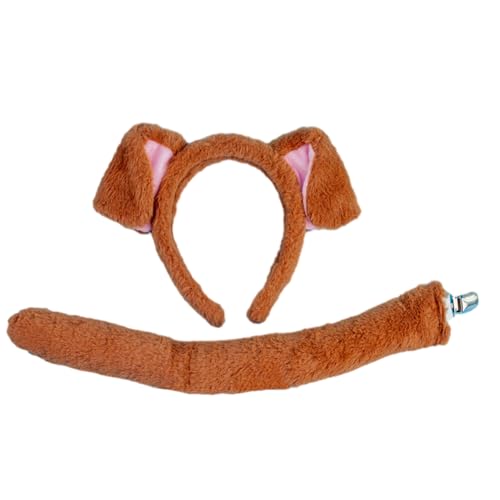 KASFDBMO Cosplay Kostüm Ohr Stirnband Schwanz Nase Bowtie Halloween Cosplay Party Zubehör Kind Mädchen von KASFDBMO