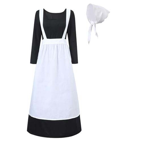 KASFDBMO Dienstmädchen Outfits Umfassen Dienstmädchenkleid Französische Dienstmädchenschürze Und Kopftuch Set Küche Kochen Backen Schürze Für Frauen von KASFDBMO