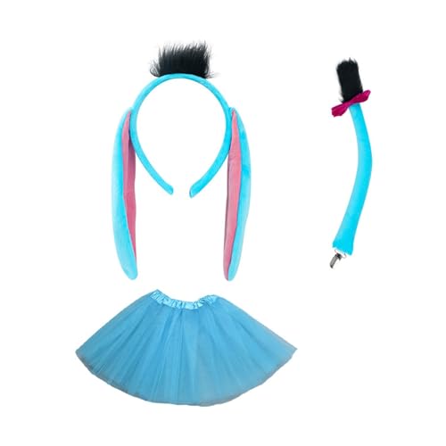 KASFDBMO Eselkostüm Set Mit Eselschwanz Bowtie Handschuh Und Stirnband Halloween Dress Up Outfit Für Kid Birthday Cosplay von KASFDBMO