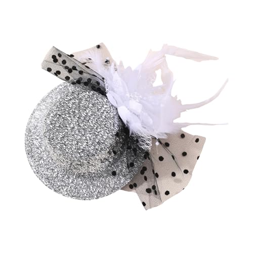 KASFDBMO Feathered Mesh Pailletten Hut Haarspange für Mottoparty Fascinator Hut Clip mit Blume Kostüm Kopfbedeckung Rollenspiel Requisiten von KASFDBMO