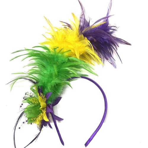 KASFDBMO Feder Stirnband Feder Haarband Fascinator Haarband 1920er Jahre Party Kopfschmuck Für Halloween Karneval Hochzeit Haarschmuck von KASFDBMO