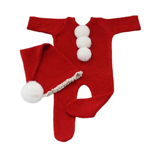 KASFDBMO Festivalthema Baby Santa Strampler Set Weihnachten Outfit Fotoshoots Anzug Für Kinderfotografie BodySuit Photostudio Requisiten von KASFDBMO