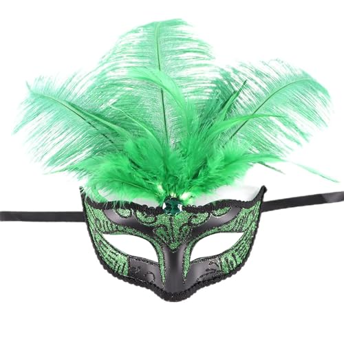 KASFDBMO Gefiederte Maske Maskerade Maske Halbe Gesichtsmaske Gefiederte Cosplay Maske Für Männer Und Frauen Maskerade Halloween Cosplay von KASFDBMO