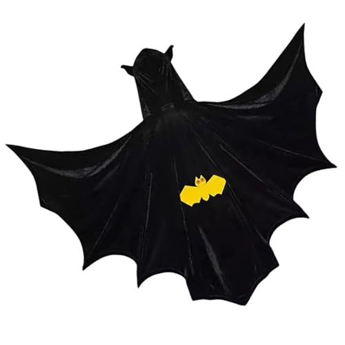 KASFDBMO Gruseliger Halloween Fledermaus Umhang Für Kinder Jungen Und Mädchen Cosplay Umhang Mit Kapuze Für Kostümpartys Und Süßes Oder Saures von KASFDBMO