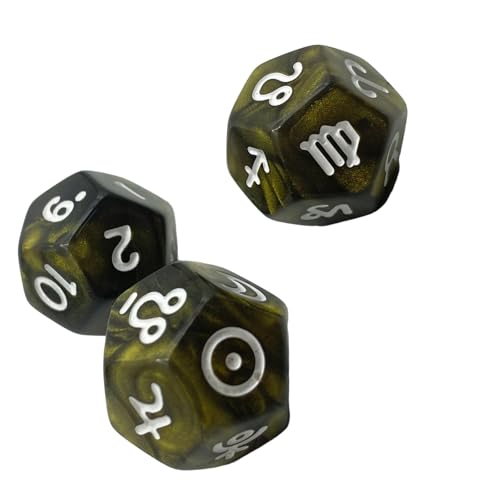 Mystisches 12-seitiges Glitzer-Würfel-Set für Wahrsagungen und Sternführung für spirituelle Übungen, präzise, geformte astrologische Acrylwürfel, 3 Stück Mystisches 12-seitiges Glitzer-Würfel-Set für Wahrsagungen und Sternführung für spirituelle Übungen, präzise, geformte astrologische Acrylwürfel, 3 Stück von KASFDBMO