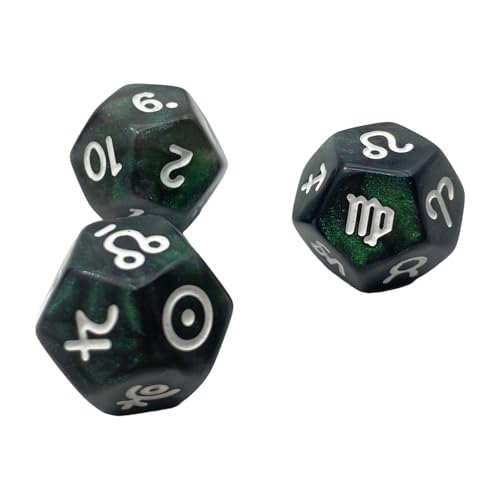 Mystisches 12-seitiges Glitzer-Würfel-Set für Wahrsagungen und Sternführung für spirituelle Übungen, präzise, geformte astrologische Acrylwürfel, 3 Stück Mystisches 12-seitiges Glitzer-Würfel-Set für Wahrsagungen und Sternführung für spirituelle Übungen, präzise, geformte astrologische Acrylwürfel, 3 Stück von KASFDBMO