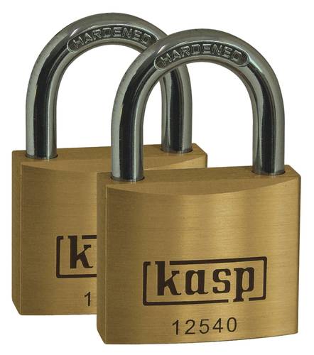 KASP K12525D2 Vorhängeschloss 25mm gleichschließend Goldgelb Schlüsselschloss von KASP