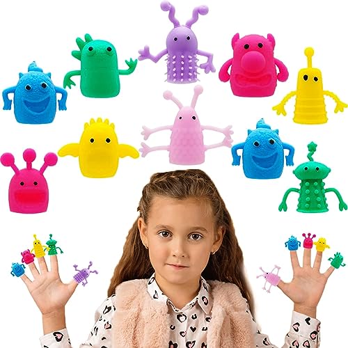 20pcs Monster Finger,Fingerpuppe Monster,Fingerpuppen für Kinder aus Gummi,Finger Monster Silikon,Monster Fingerpuppen,Geeignet für Halloween, Cosplay-Party, Osterparty von KATELUO