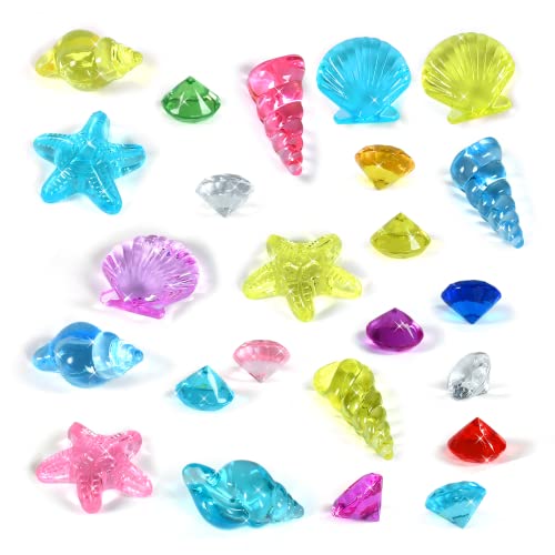 KATELUO 24 Stück Tauchspielzeug für Kinder, Pool Tauchspielzeug Kinder, Tauchjuwel Pool Spielzeug Ozean Thema Buntes Diamant Set, Tauchen Edelsteine für Kinder Mädchen Junge, für Pool Party von KATELUO