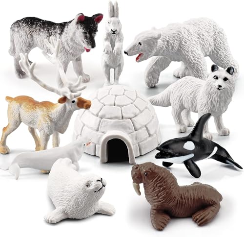 KATELUO Polartiere, 10pcsArktis Spielzeug, Polartiere Figuren, Polartiere Spielzeug, Pinguin Eisbär, Geeignet als Heimdekoration, Weihnachtsdekoration, Kuchendekoration KATELUO Polartiere, 10pcsArktis Spielzeug, Polartiere Figuren, Polartiere Spielzeug, Pinguin Eisbär, Geeignet als Heimdekoration, Weihnachtsdekoration, Kuchendekoration von KATELUO