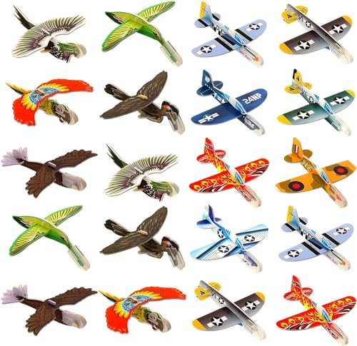 KATELUO Styropor Flieger für Kinder Vögel, 10pcs Wurfgleiter Styroporflieger, Styroporflieger Klein, Styroporflieger VöGel, Spielzeug für den AußEnbereich und Geburtstagsparty-Spielzeug für Kinder von KATELUO