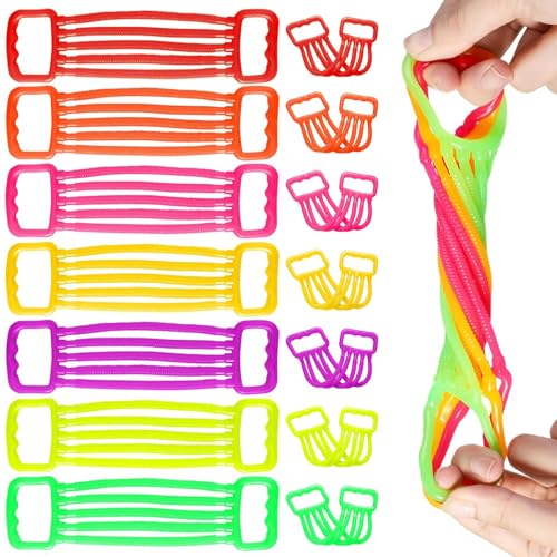 Stretch Spielzeug für Kinder Erwachsene, 12 Pcs Stressabbau Spielzeug Squeeze, Anti Stress Spielzeug, Bunte Stretchy Strings Ideal für Sensorik-Training und Fingerübunge von KATELUO