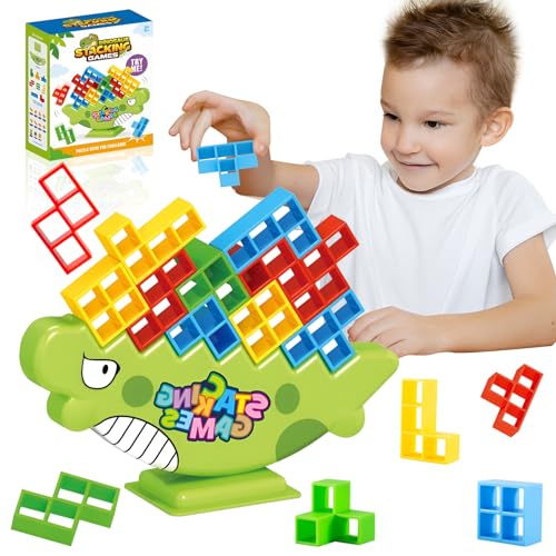 KATLKIU Tetra Tower Tetris Pädagogisches Gleichgewichtsspiel - 64 Stück oder 48 Stück, Montessori-Spiel für Kinder und Erwachsene, Spiele in der Gesellschaftsbox, Geschenke für 3+ Jahre, ideal für von KATLKIU