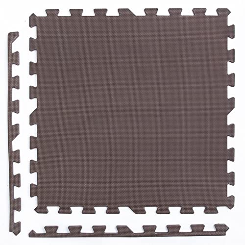 16 Stück Schaumstoff-Spielmatten, 60 x 60 cm, große, mehrfarbige Schaumstoffmatten, Puzzle-Übungsmatten für den Boden, Schall- und Geräuschreduzierung (Größe: 60 x 60 x 1 cm, Farbe: Braun) von KAYEF