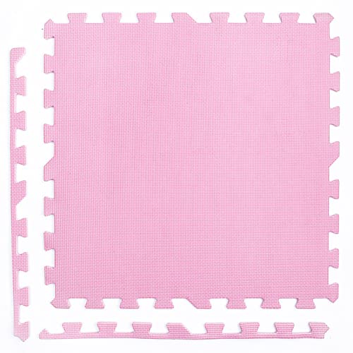 16 Stück Schaumstoff-Spielmatten, 60 x 60 cm, große, mehrfarbige Schaumstoffmatten, Puzzle-Übungsmatten für den Boden, Schall- und Geräuschreduzierung (Größe: 60 x 60 x 1 cm, Farbe: Rosa) von KAYEF
