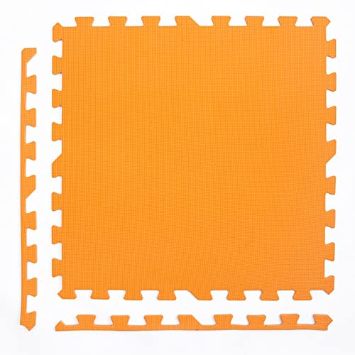 16-teilige Schaumstoff-Spielmatte, 60 x 60 cm, große, mehrfarbige Schaumstoffmatten, Puzzle-Übungsmatten für den Boden, Schall- und Geräuschreduzierung (Größe: 60 x 60 x 1 cm, Farbe: Orange) von KAYEF