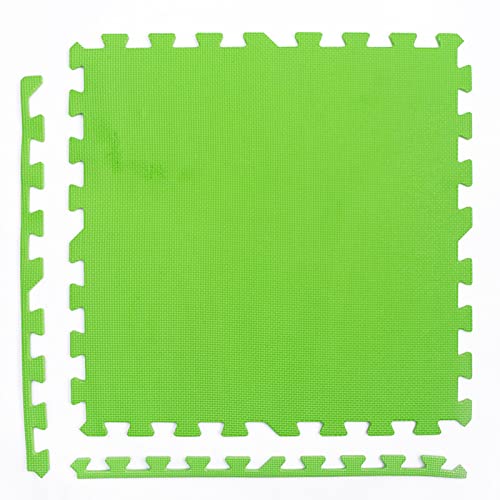 16-teilige Schaumstoff-Spielmatte, 60 x 60 cm, große, mehrfarbige Schaumstoffmatten, Puzzle-Übungsmatten für den Boden, Schall- und Geräuschreduzierung (Größe: 60 x 60 x 2 cm, Farbe: grün) von KAYEF