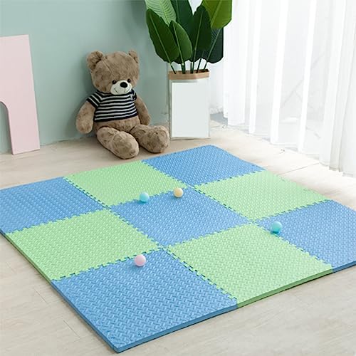 28er-Pack, große mehrfarbige Puzzle-Spielmatten, quadratische, ineinandergreifende Schaumstoff-Bodenmatten mit Rand, Rutschfester Übungsteppich für Privat- und Gewerbezwecke (Größe: 60 x 60 von KAYEF