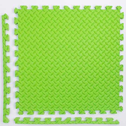 50 Stück ineinandergreifende Puzzle-Schaumstoff-Bodenmatten, Eva-Schaumstoffmatte für Heimtraining und Unterhaltung, weiche Spielmatte für Spielübungen (Größe: 60 x 60 cm, Farbe: Grün) von KAYEF