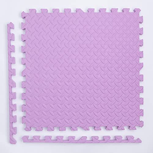 50 Stück ineinandergreifende Puzzle-Schaumstoff-Bodenmatten, Eva-Schaumstoffmatte für Heimtraining und Unterhaltung, weiche Spielmatte für Spielübungen (Größe: 60 x 60 cm, Farbe: Lila) von KAYEF