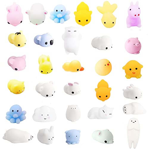 30 Stück Mini Mochi Squishy Toys Fidget Toys Partytüten Füllstoffe Squishes Spielzeug Kawaii Cute Rainbow Jellies Stress Mini Animals Things Toy Pack Stress Relief Squeeze Ball von KAYSENSUK