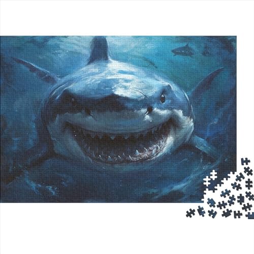 Hai-Puzzles für Erwachsene, 1000 Teile, hohe Herausforderung, großes DIY-Puzzle, Lernspielzeug, lustige Familienspiele, einzigartige Heimdekoration, Puzzle, 1000 Teile (75 x 50 cm) von KAYZTGSDA